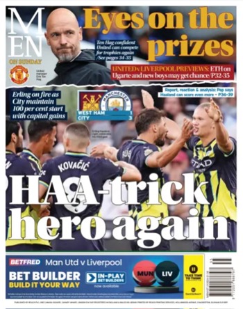 Manchester Evening News Backpage (Before match)